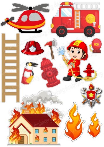 Feuerwehr auto tortenaufleger - feuerwehr,