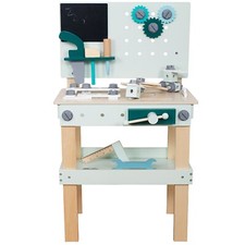 Werkbank aus Holz mit Zubehör