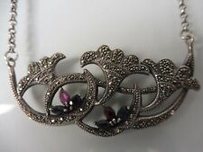 Sehr schöne, alte Kette , Collier  ,  835 Silber mit Steinen und Markasit