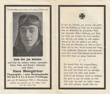 Portrait Sterbebrief Nachtjäger Pilot EK.2 & Frontflugspange Sylt 1944 gefallen