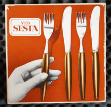 "VEB SESTA" 6 Messer/6 Gabeln DDR Besteck OVP