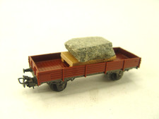 Niederbordwagen mit Granitblock Ladegut  Märklin HO Wagen   - #74   #E - gebr.