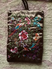 Schmucktasche Schmuckrolle klein mit Stickerei