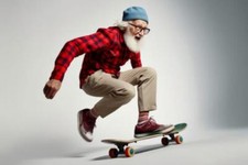 Wandbild: Lustiger alter Mann