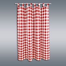Dekoschal "Karo mit Hirsch in Rot" Landhaus-Schlaufenschal Vorhang mit Schlaufen