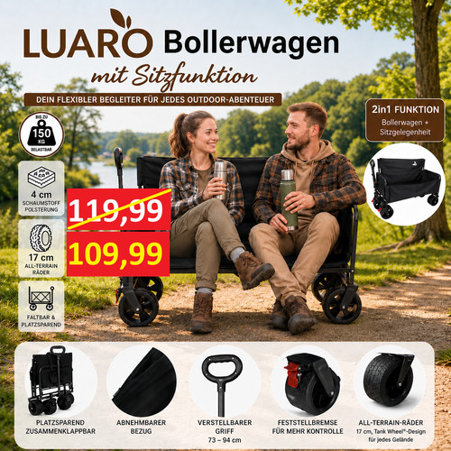 Bollerwagen mit sitzfunktion - bollerwagen, |