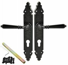 Türbeschlag Drückergarnitur Türgriff BB PZ WC Schwarz Türdrücker Schmiedeeisen 