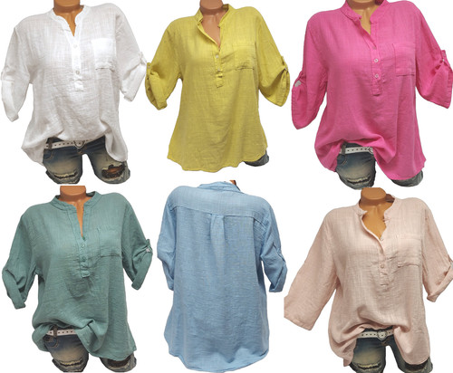 Italy bluse leinen optik - italy,