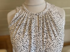 H&M Top Tunika Shirt XS Weiß Schwarz Leoprint Animal Zebra