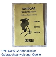 Bedienungsanleitung für Gartenhäcksler, Quelle 