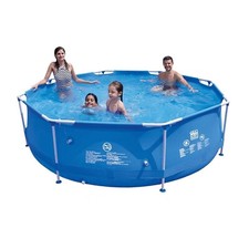 Happy People Stahlrahmenpool Planschbecken Pool rund 300 x 76 cm mit Pumpe Set