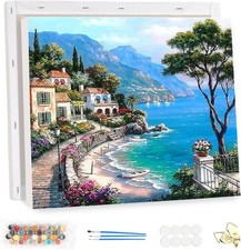 MEIYUDA Malen Nach Zahlen Erwachsene mit Rahmen Meerblick, DIY Set Erwachsene