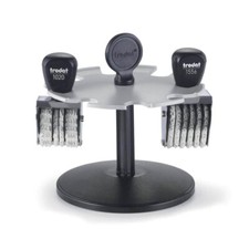 Trodat Stempelträger 8 Stempel grau/sw Stempelablage Stempelhalter rund 499400