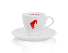 Julius Meinl 6er-Set Klassische Espresso Tassen Weiß mit Rotem Logo