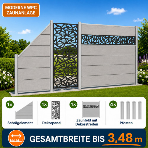 Wpc sichtschutzzaun grau - wpc,