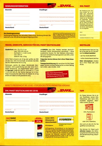 Dhl paketmarken 10kg - 25,