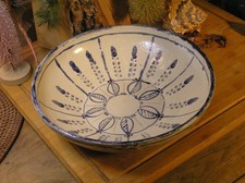 alte Schüssel Schale Studio Keramik Handarbeit florales Design Vintage 80er