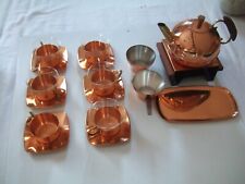Teeservice Kupfer Messing Set 60er Jahre Stövchen Gläser 6 Tassen Kanne
