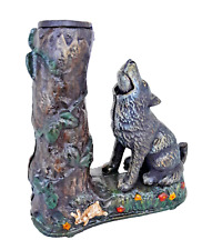 Spardose Wolf heult die Baum Bank an Dekoration Eisen Geschenk Vintage Eycatcher