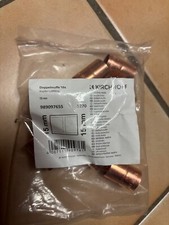 10 Kupfer Muffe 15 mm 5270 Kupferrohr Lötfitting Kupferbogen CU Fitting Anschlag