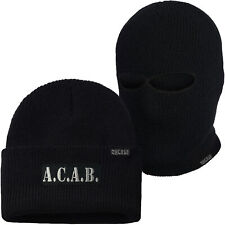Mütze Sturmhaube A.C.A.B. in Schwarz Beanie Balaclava 13 12 Ultras Deutschland