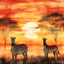 Wandbild Zebras Afrika