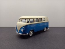 Welly VW T1 Bus Bulli blau Modellauto mit Rückzugmotor