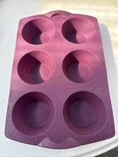 Tupperware, Cup-Cake Silikonform, für 6 Muffin´s Beschreib,dunkel-lila, 