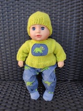 Puppenkleidung 36cm 38cm Set  Handmade 4tlg  Motiv Dino  m.Söckchen