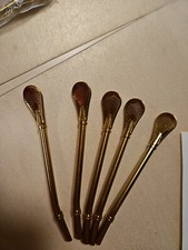 5!Edelstahl Tee Yerba Mate Stroh Kürbis Bombilla Filter Löffel Rosegold 5 Stück 