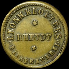 BIERMARKE: BRAUEREI LEONH. KLOETERS RHEYDT (RHEINPROVINZ) ⇒ MÖNCHENGLADBACH.