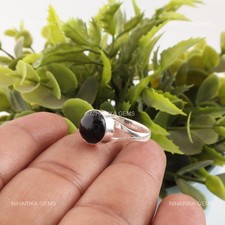 925 Silber Runder Naturschwarz