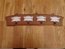 Handtuchhalter Küchentuchhalter aus Holz und Keramikantik  Küchenleiste