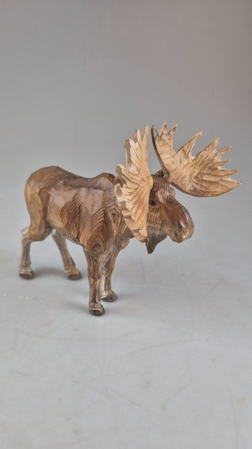 Elch holzfigur geschnitzt mit - elch,