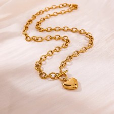 Goldene Herzanhänger Kette