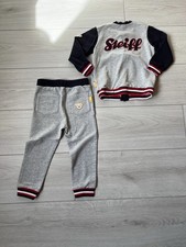 Baby Steiff 2-Teiler Jacke Hose Kleinkinder Jogginganzug Gr. 92 grau