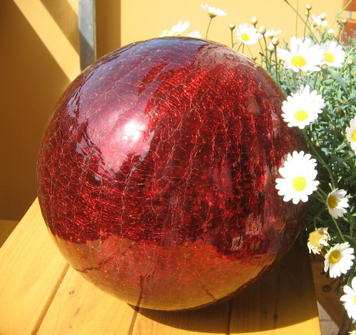 20cm gartenkugel rot glas - 20cm,