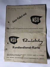 Kundendienstkarte NSU Quickly