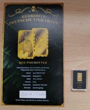 Goldbarren Bedrohte Deutsche Tierarten"Fischotter" 0,5gramm 999,9Gold/Zertifikat