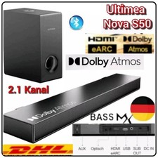 Ultimea Nova S50 2.1 Kanal Dolby-Atmos Soundbar 190 W, BassMAX 3D Surround HDMI