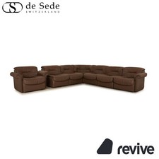 de Sede DS 14 Leder Sofa Garnitur Braun Taupe Ecksofa Sessel Couch