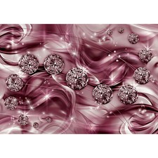Fototapete 3 D Diamanten abstrakt Vliestapete 104 x 70 cm weiß-pink 10577VEM