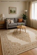 Teppich Orientmuster maschinengewebt braun Beige Klassik klein groß  Barockstil