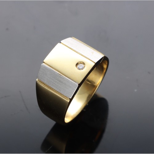 Herrenring aus 750 gelb - 750, gelb-