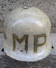 2. WK Stahlhelm Helm MP Kamm Innenfutter weiß lackiert
