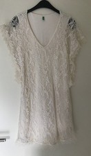 Kleid / Longbluse Spitze champagner United Colors of Benetton