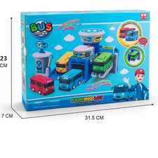 Tayo Spielzeug Bus Set Garage 2 Mini-Bussen Geschenk für Kinder Geschenk 