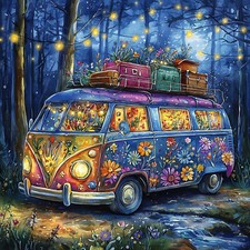 Deko Bild Vintage Retro Hippie