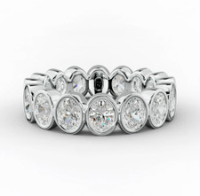 Diamant Damen Ehering 18 Karat Weißgold Ovalschliff Lab Created 3 Karat Größe...