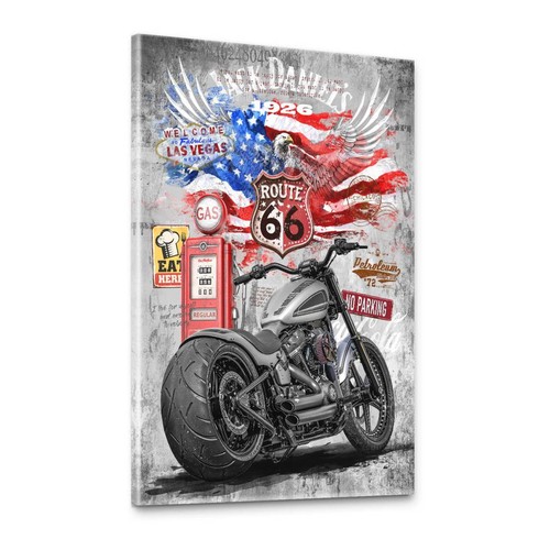 Harley leinwand bild xxl route - leinwand,